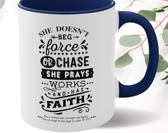 Faith Based Mug, Ceramic Mug Gift For Christian Friend, Pastor Wife, Secret Sister or Mom, Scripture Mug With Encouraging Message