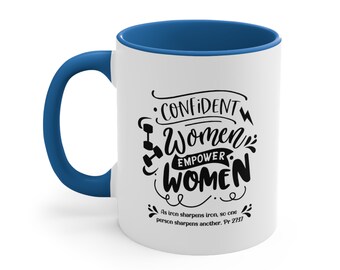 Confident Woman Gift, Empowered Grace Coffee Mug, 11 oz Ceramic Mug, Christian Merch, Bible Study Mug, I Am Woman Christian Collection