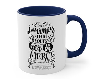 Fierce Woman Mug, Secret Sister Gift, Empowered Grace Coffee Mug, 11 oz, Christian Merch, Gift for Woman, I Am Woman Christian Collection