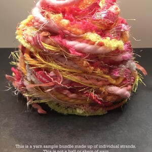 Tequila Sunrise Yarn Sample Bundle 22-yards for fiber wall hangings, embellishments, slow stitch, weaving, knitting and more!