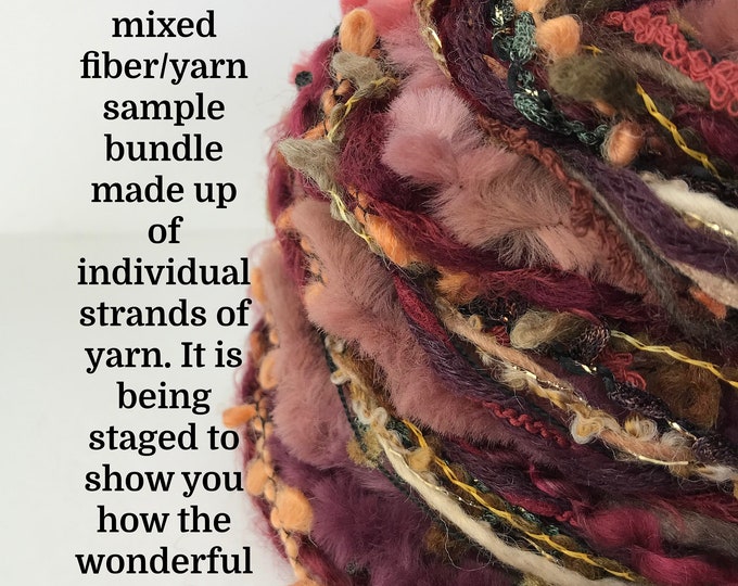 Rembrandt Novelty Fiber/yarn/sample Bundle 24 Yds for Journals, Adding to Your Spinning, Collage