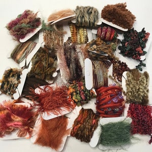 Bijou Bag Exotic Earth 25 yarns (50-yards) for gift wrapping, junk journals, dream catchers, fringe, fiber jewelry, tassels and more!