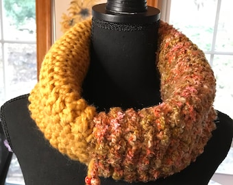 Women's Handknit Bohemian Cowl - thick and warm!