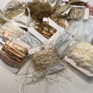 Bijou Bag A Royal Cloak-25 color-coordinated yarn samples (50-yards) for journals, fiber arts, dream catchers, weaving, crocheting and more!