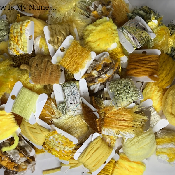 Yellow Is My Name, Pretty Is My Game Bijou Bag 25 color-coordinated yarns (50-yards) for fiber crafts, weaving, tassels, and more.