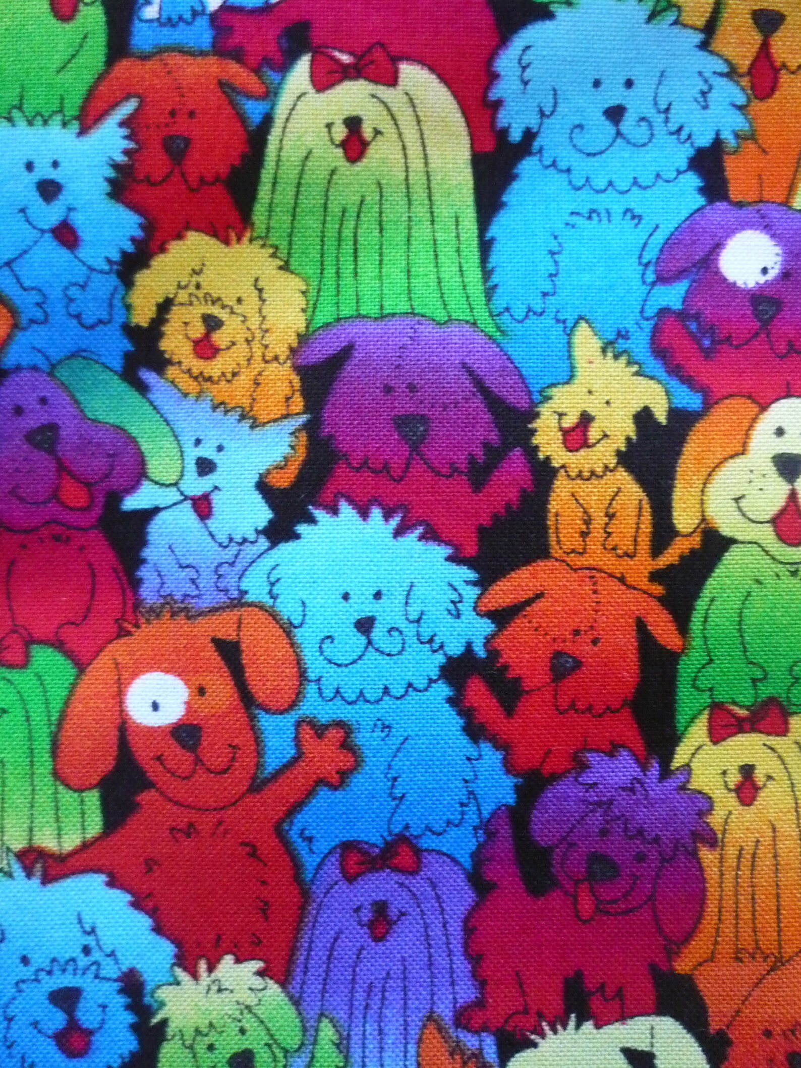 Rainbow Dogs Cotton Fabric Fat Quarters 18 x 21 Etsy