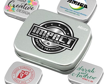 Personalized Mint Tins with Direct Print Full Color (Not a Sticker) Ideal for Custom Logos and Party Favors