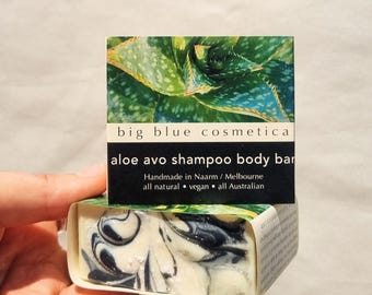 Champú y barra corporal de aloe y aguacate