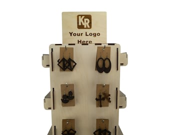 Rotating Earring Display Stand | Baltic Birch, 24 Hooks
