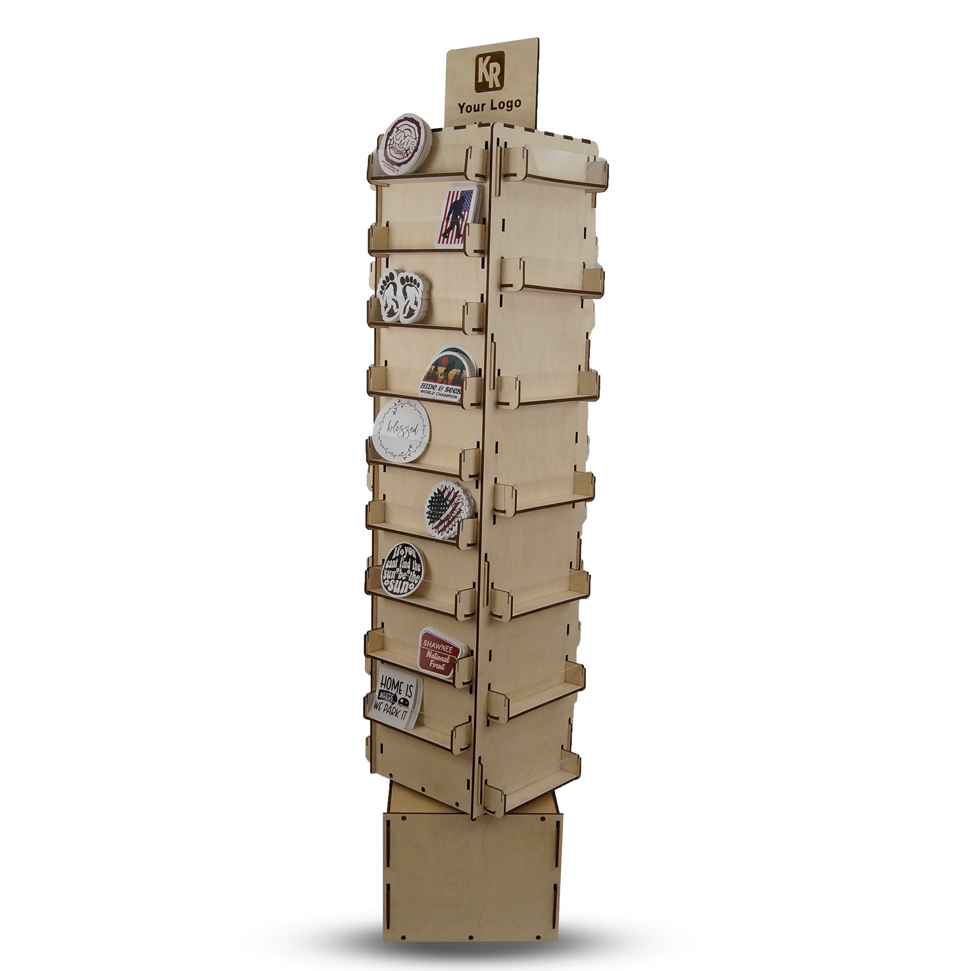 Modular Wooden Sticker Display Stand – Retail Eco-friendly Fixture - Etsy