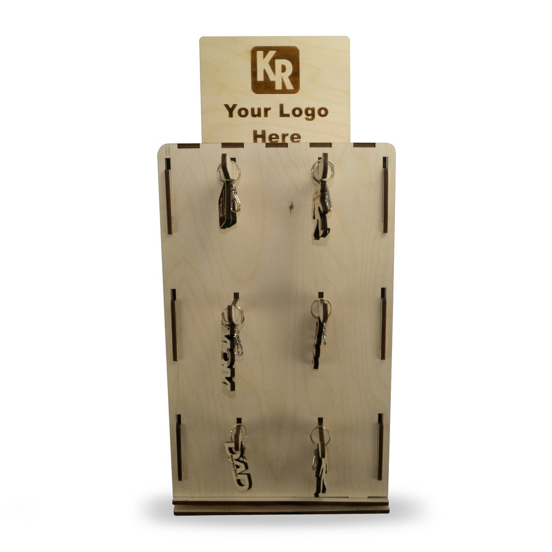Wooden Keychain Display Keychain Stand Product Display With Hooks