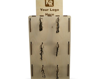 Baltic Birch Wooden Keychain Display | Countertop Product Stand