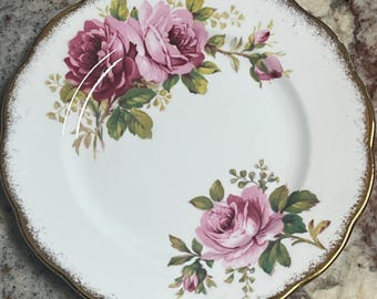 Replacement Royal Albert American Beauty Saucer Only, Vintage 6.25" Pink Rose Bone China Plate