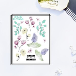 Watercolor Floral Stickers | Planner Stickers | Happy Planner Stickers | Erin Condren Stickers | Bullet Journal Stickers | Stickers