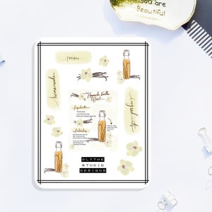 Homemade Vanilla Recipe Stickers | Journal Stickers | Planner Stickers | Bujo Stickers |  Sticker Pack | Cute Stickers | Keepsake Stickers
