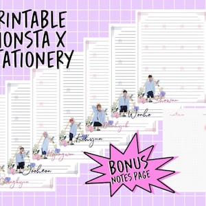 Monsta X Printable Stationery Set