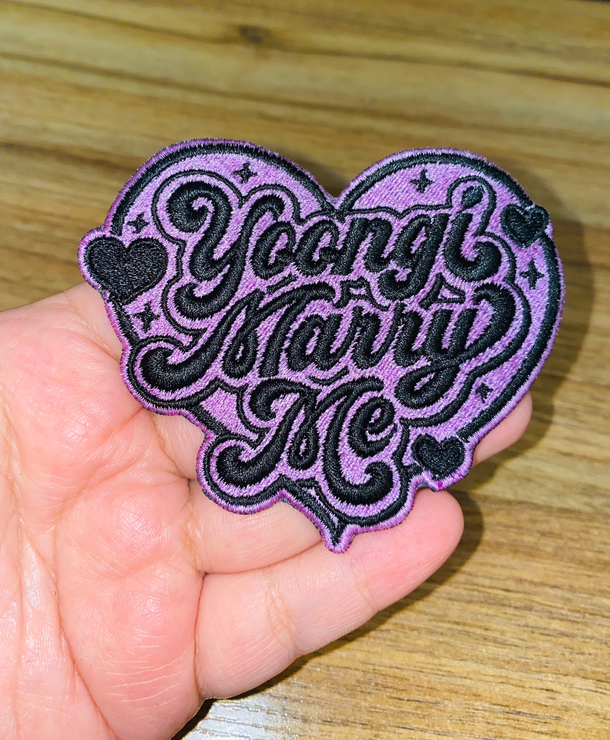Sequin Cartoon Marry Me WOW and MOM Lips Sequin Patches - Ships from USA