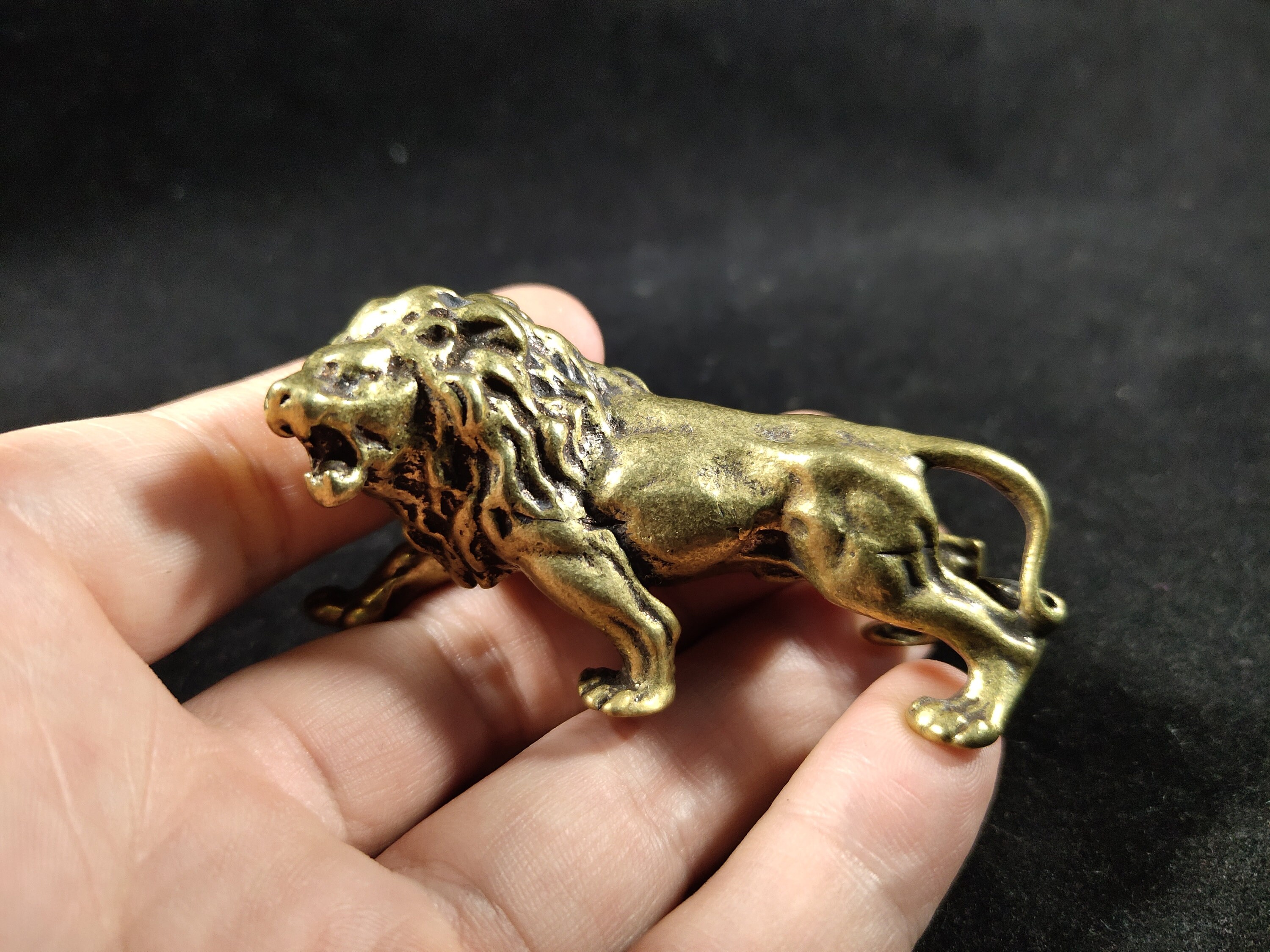 Brass Lion Statue Pure Copper Crafted Ornament Mini Figurine Home Office Decor Brass Lion Statue Pure Copper Crafted Ornament Mini Figurine Home Office Decor