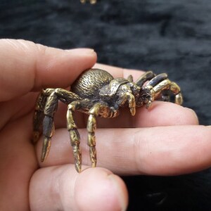 2.4 Solid Brass Figurine of Spider, Totem Talisman Ironwork, Tarantula