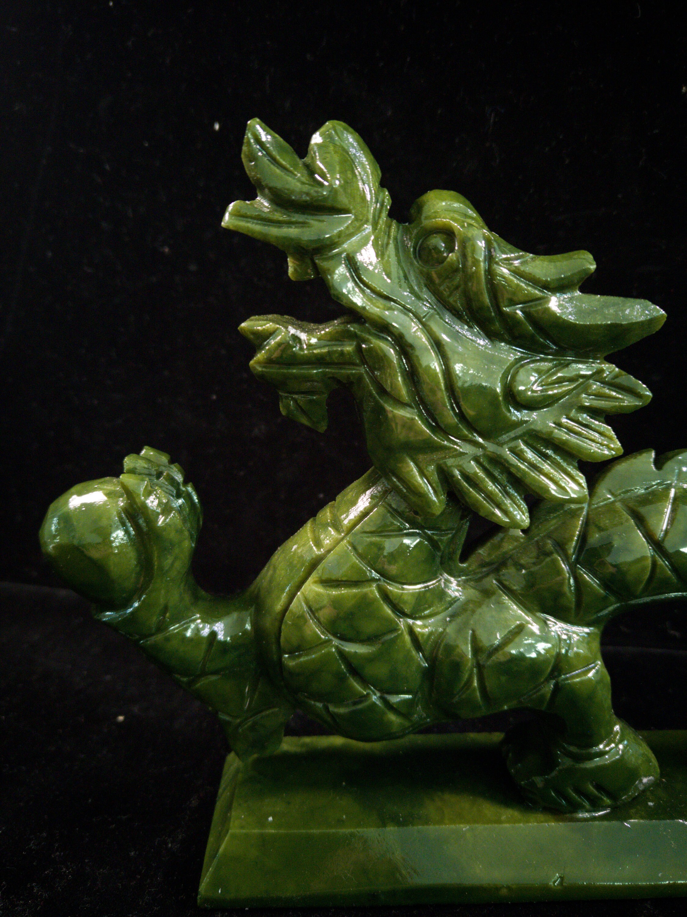 11 AAAA Natural Green Jade Dragon Statue Exquisite Hand Etsy