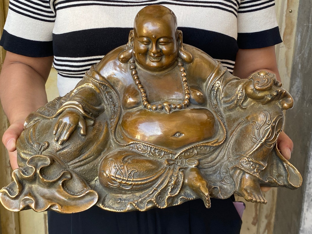 Copper Maitreya Buddha Ornaments Buddha Statue Craft Feng Shui