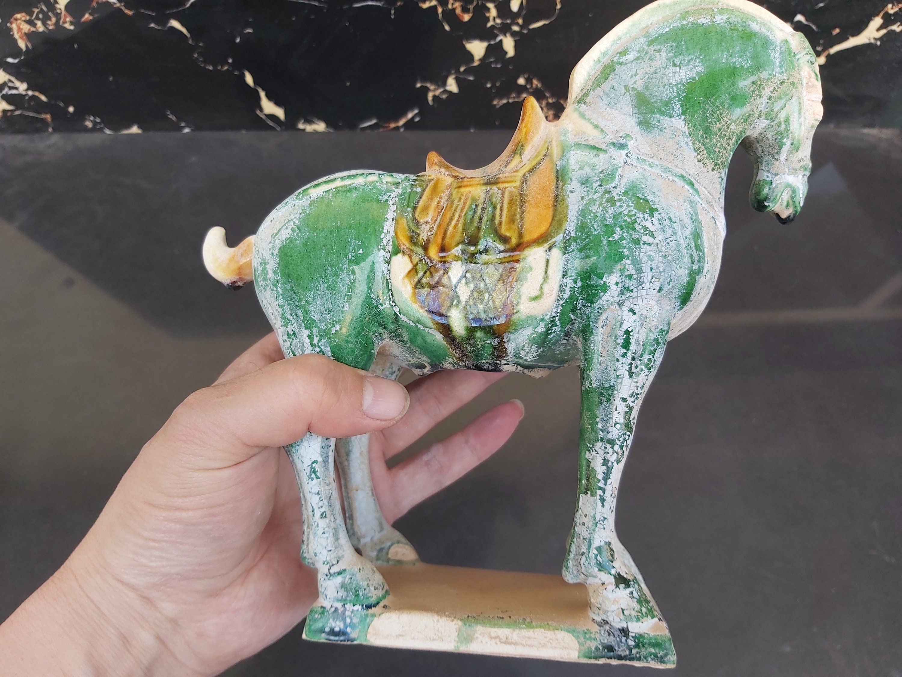 Chinese Tibet Horse sculpture status Fengshui Decoration tea Etsy