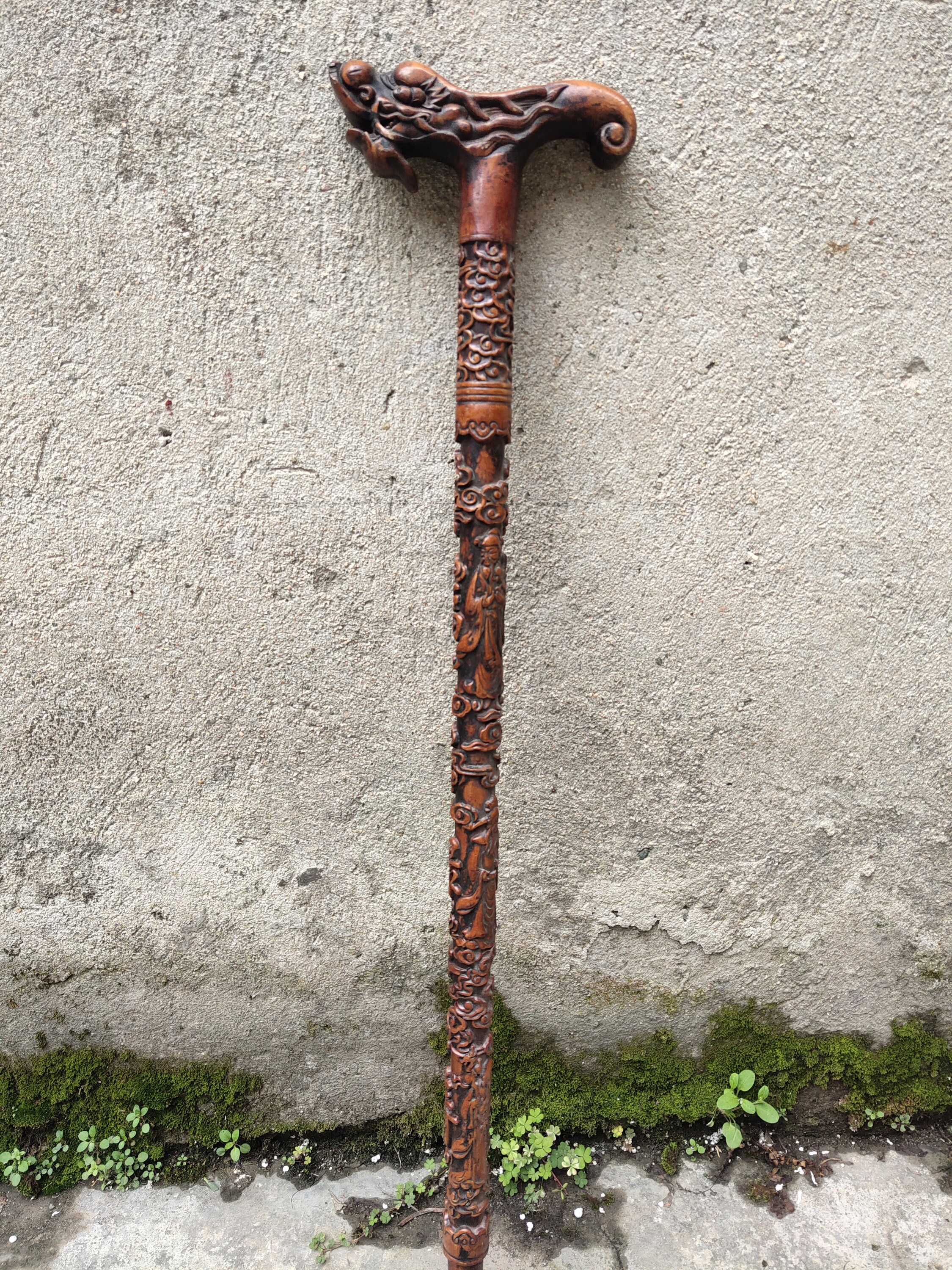 Solid Wood Dragon Head Walking Stick Cane Mahogany Etsy UK