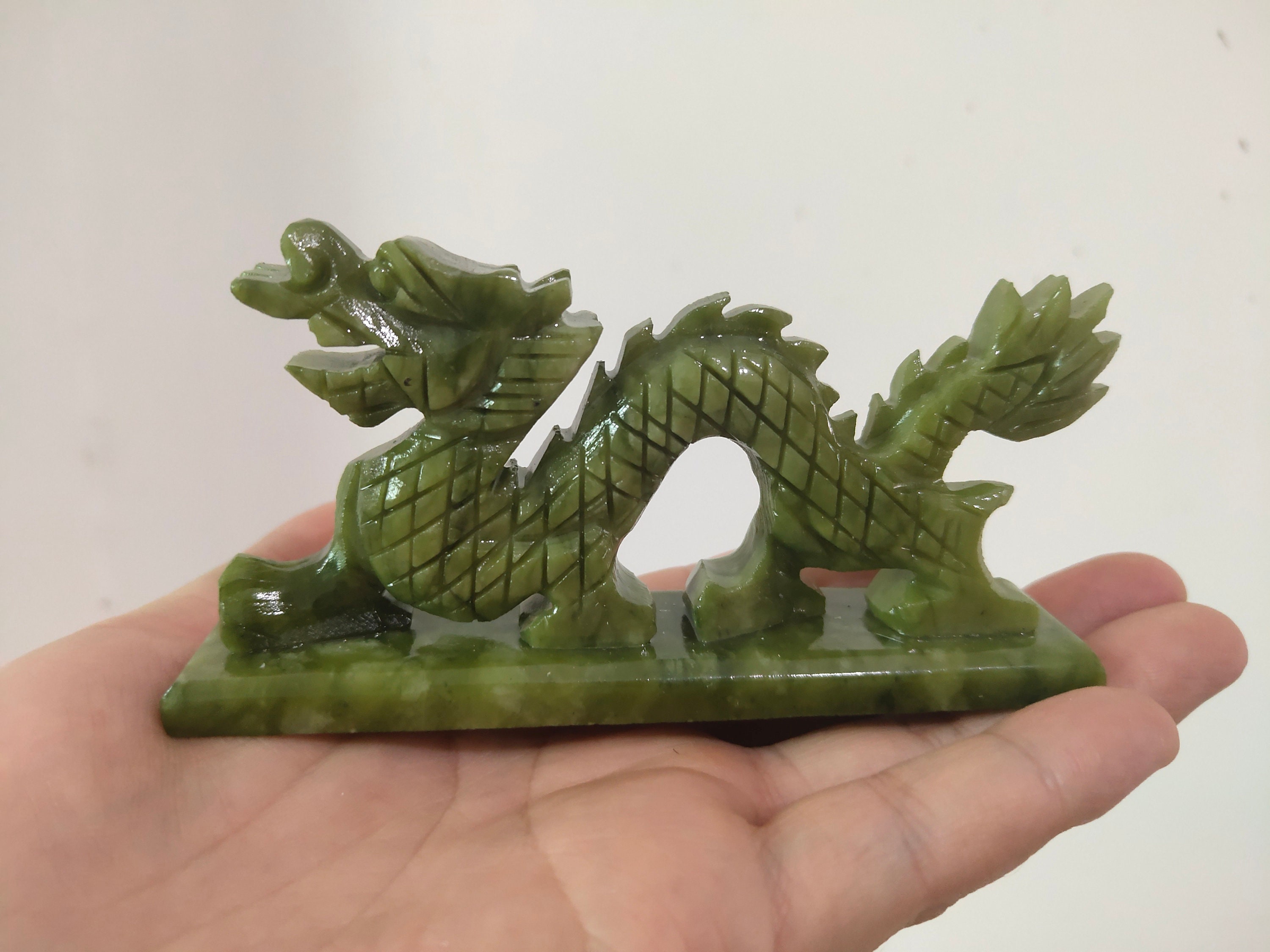 4.3 Natural Jade Dragon Carving Chinese Exquisite | Etsy