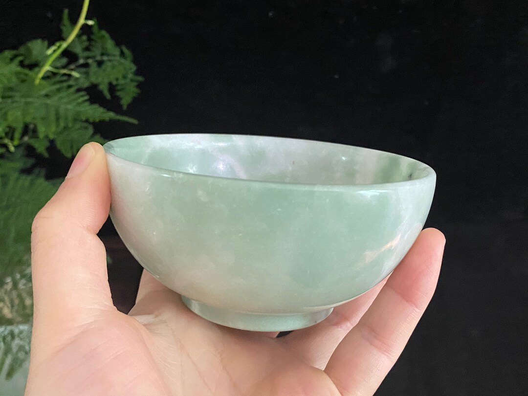 Natural Green Jade Bowl Jade Tea Cup New Large Adult Rice Etsy