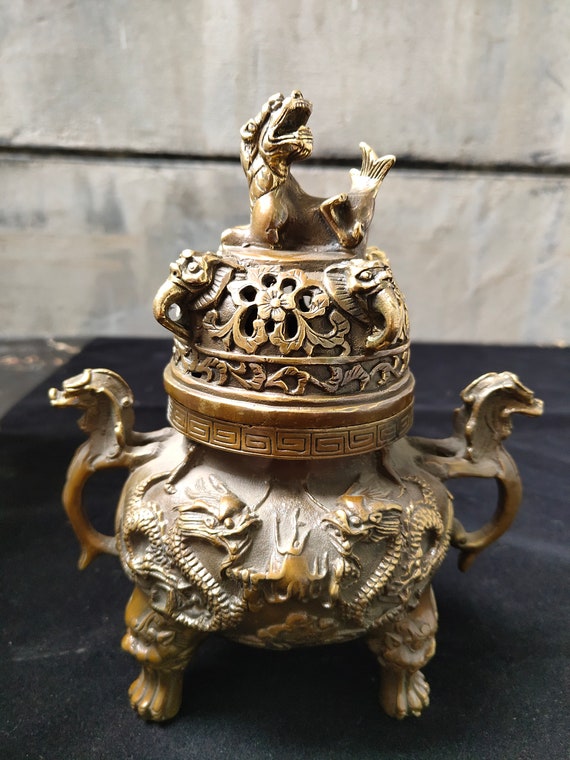 Lion Incense Burner Retro Copper Incense Stick Holder Creative Etsy