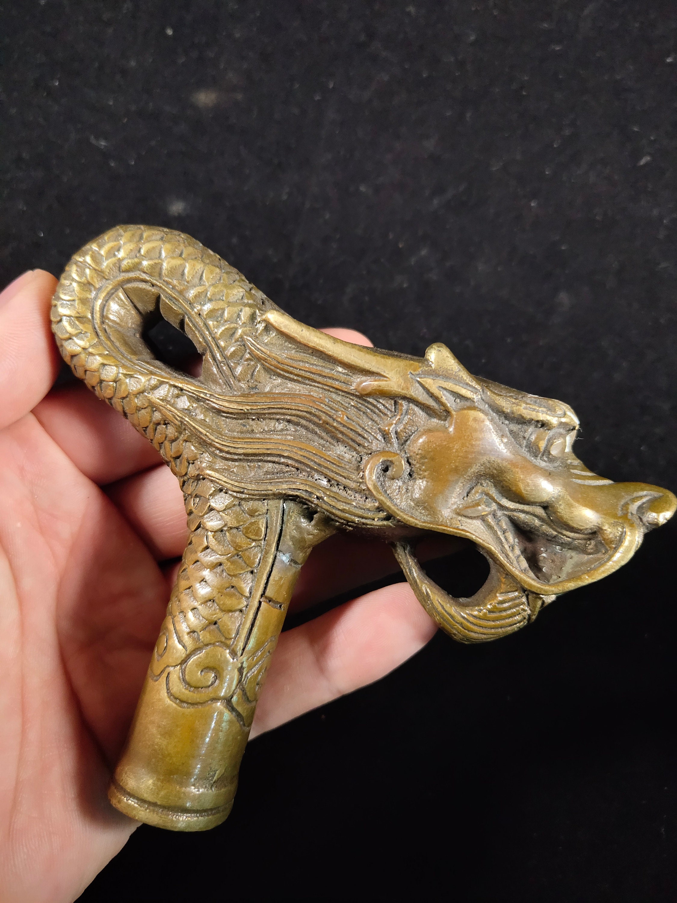 Dragon Head Beads Brass Base Antique Silver Brass Copper Dragon