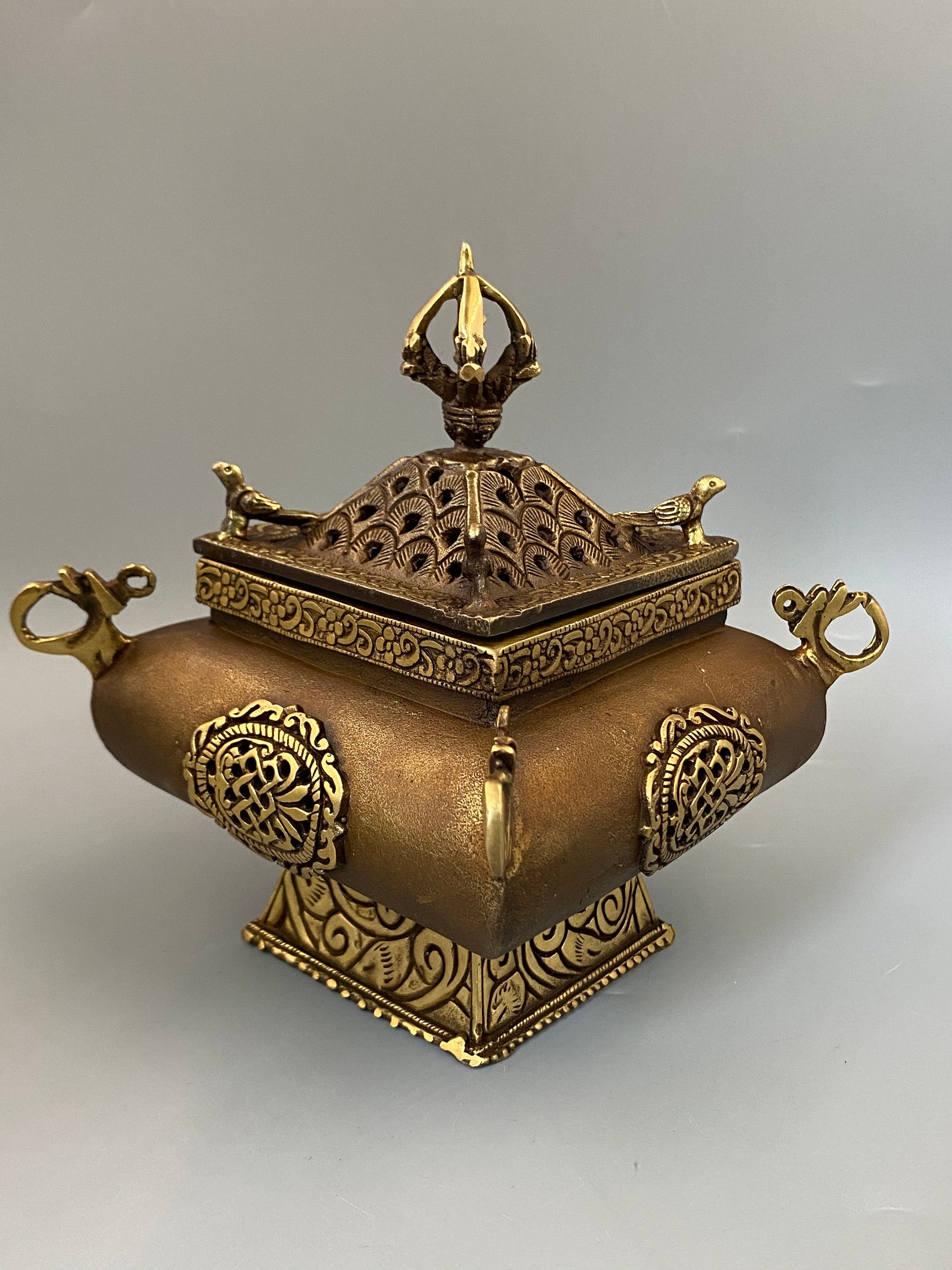 TibetCopper incense burner pure copper incense burner square Etsy