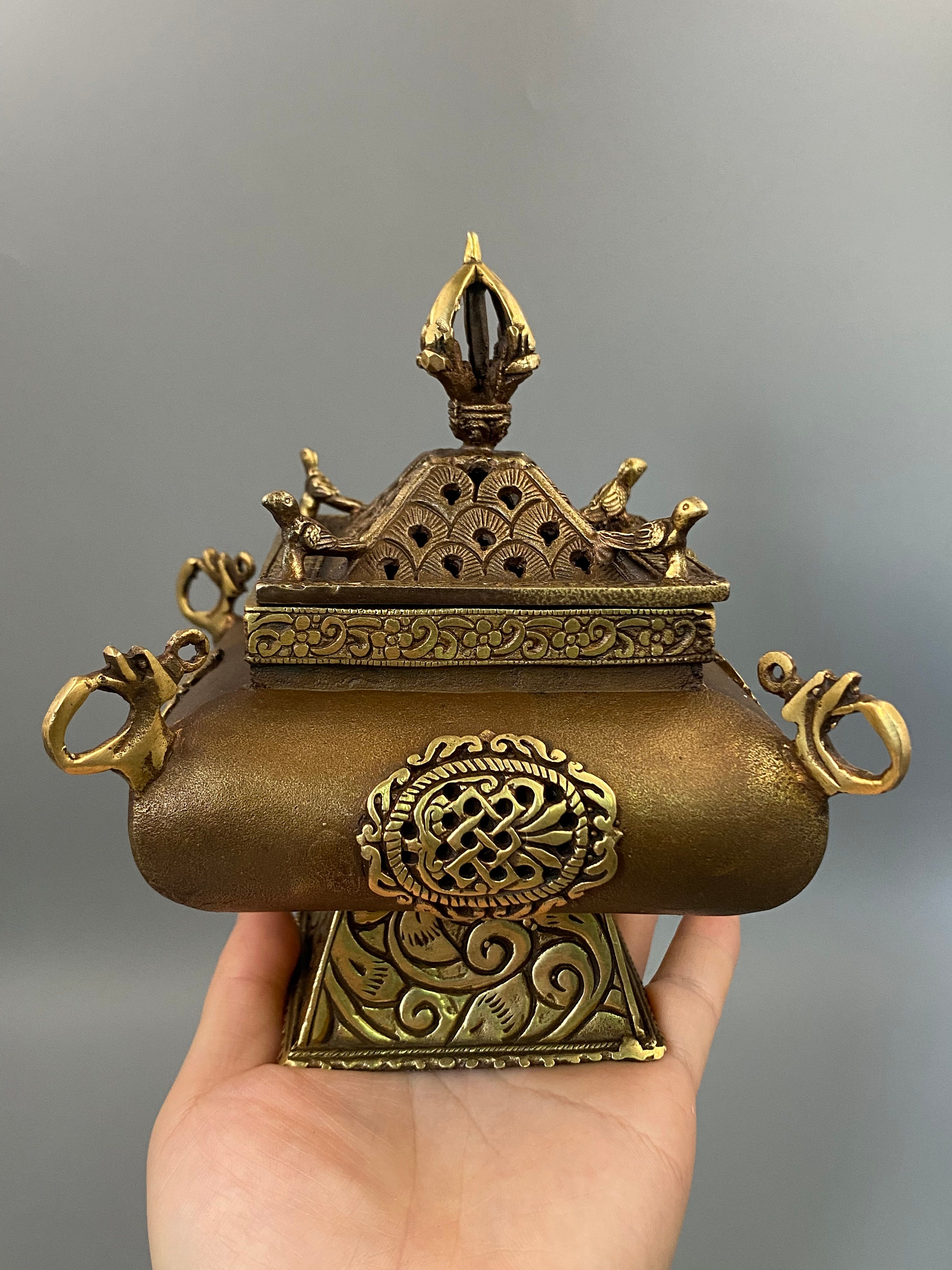 TibetCopper incense burner pure copper incense burner square Etsy