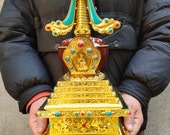 13 39 39 The Bodhi Pagoda of Tibetan Buddhism inlaid with buddhist pagodas