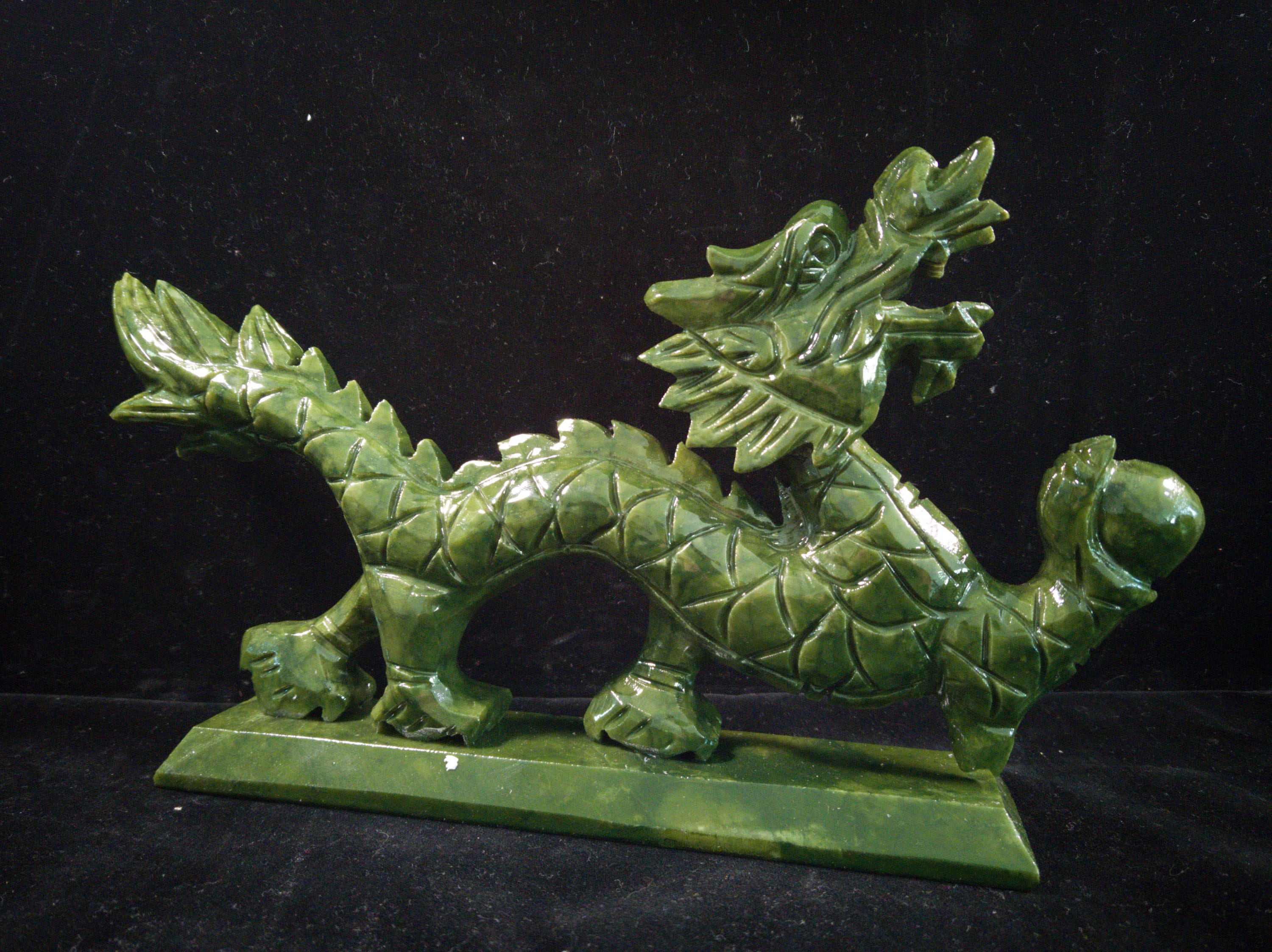 11 AAAA Natural Green Jade Dragon Statue Exquisite Hand Etsy