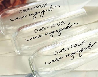 Flûte da champagne senza stelo personalizzate, regalo per festa di fidanzamento, bicchieri da brindisi personalizzati