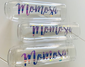 Mimosa Cup, Champagne Glass, Wine Glass, Stemless Champagne Flute, Momosa, Mimosa, Gifts For Mom, Mom Brunch