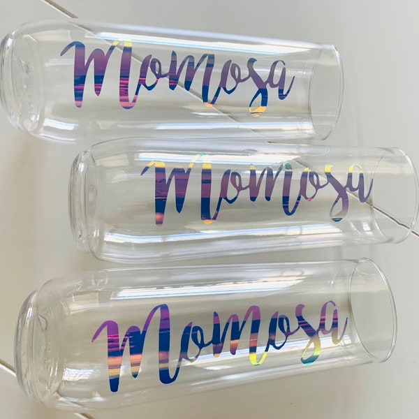 Momosa Mother’s Day Stemless Champagne Glass, Mimosa Glass, Brunch Glass, Momosa