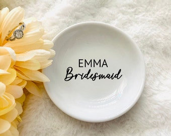 Personalized Ring Dish, Bridesmaid Gift, Bridal Party Gifts, Wedding Party Gift, Bridesmaid Proposal Gift, Custom gift, Jewelry Storage