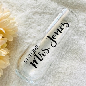 Personalized Future Mrs. Champagne Flute: Engagement Gift