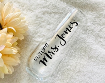 Personalized Future Mrs. Champagne Flute: Engagement Gift