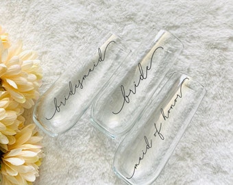 Personalized Stemless Champagne Flute: Bridal Party Gift