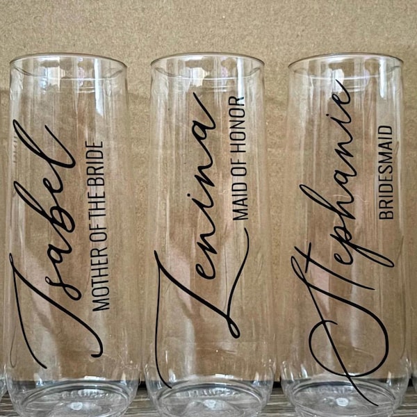 Personalisierte Brautjungfer Champagner Flöte, Braut Vorschlag Geschenk