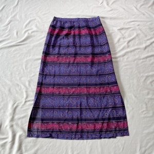 90s/Y2K Boho Purple and Pink Maxi/Midi Skirt Size 12