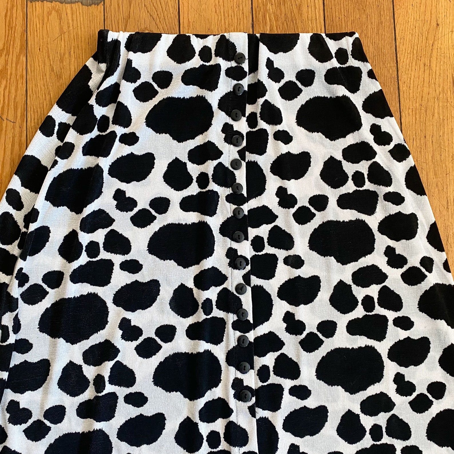 cow print skirt midi