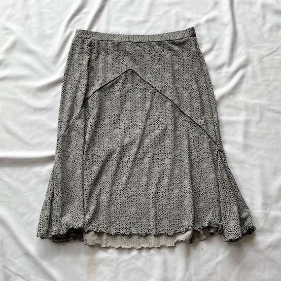 90s Black and Tan Boho Skirt