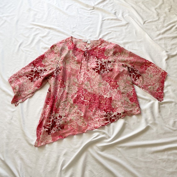 Plus Size Y2K Pink Long Sleeve Blouse - image 1