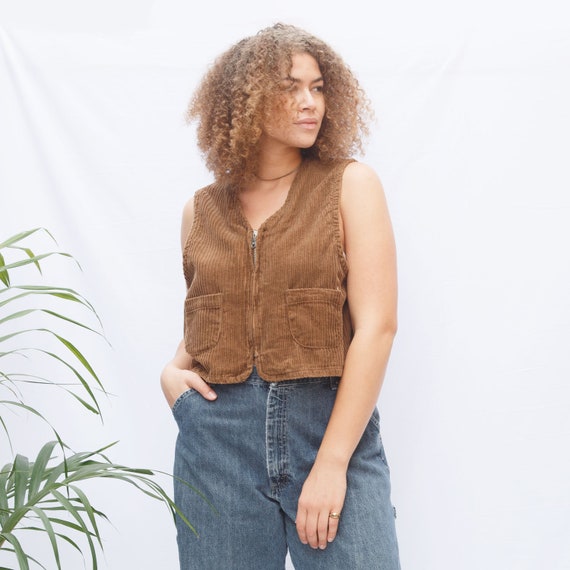 90s Cropped Corduroy Vest