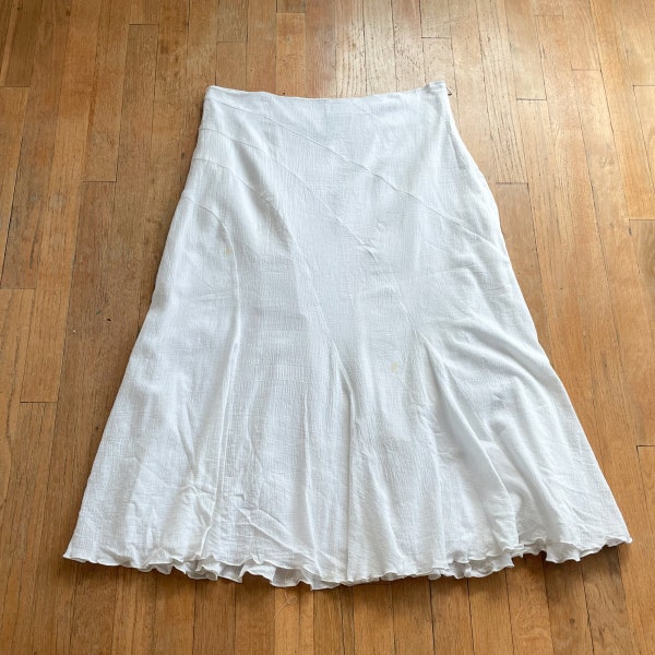 Y2K Plus Size White Midi Skirt AGB Size 14