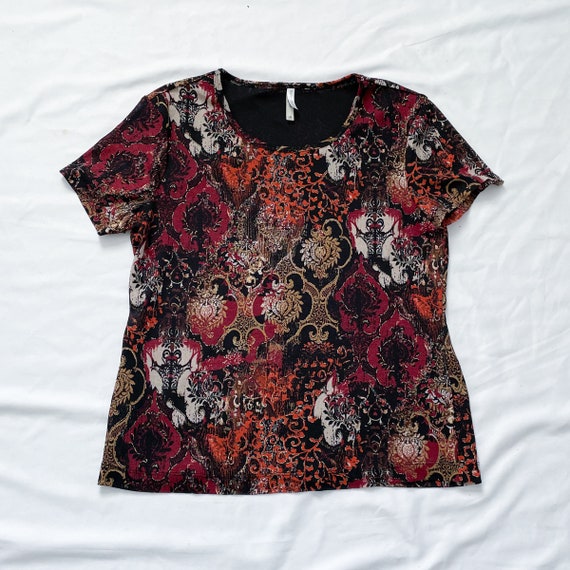 Y2K Grungy Black and Red Blouse